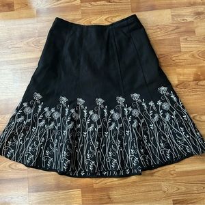 3/$20 Christopher & Banks black embroidered skirt